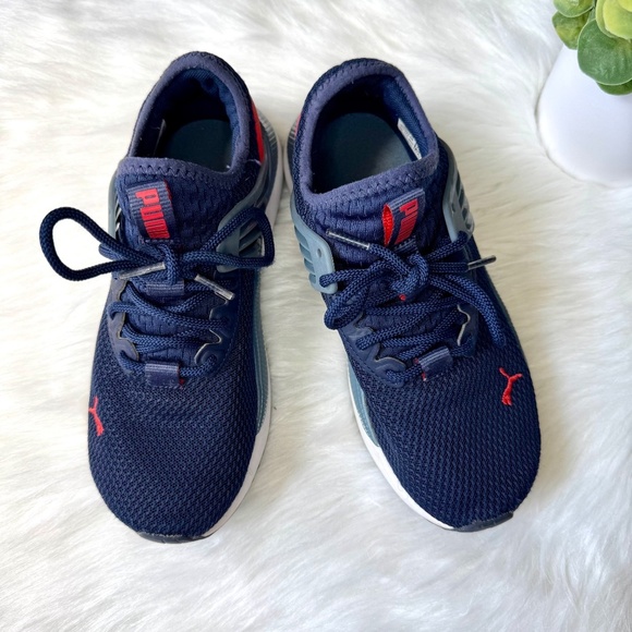 Puma Pacer Future Lace Up Sneakers Youth Boys Size 4.5C Navy Red - Picture 11 of 11